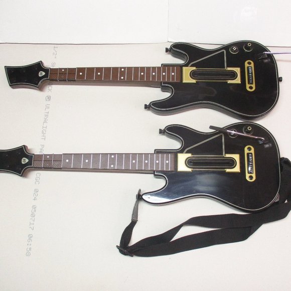 2 Nintendo WII U Guitar Hero Guitars NO Game or Dongle - Picture 1 of 7